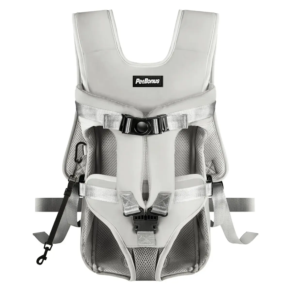 PetBonus Grey Small Pattern Dog Carrier Backpack | Hands-Free Hiking Cycling Travel - main product image