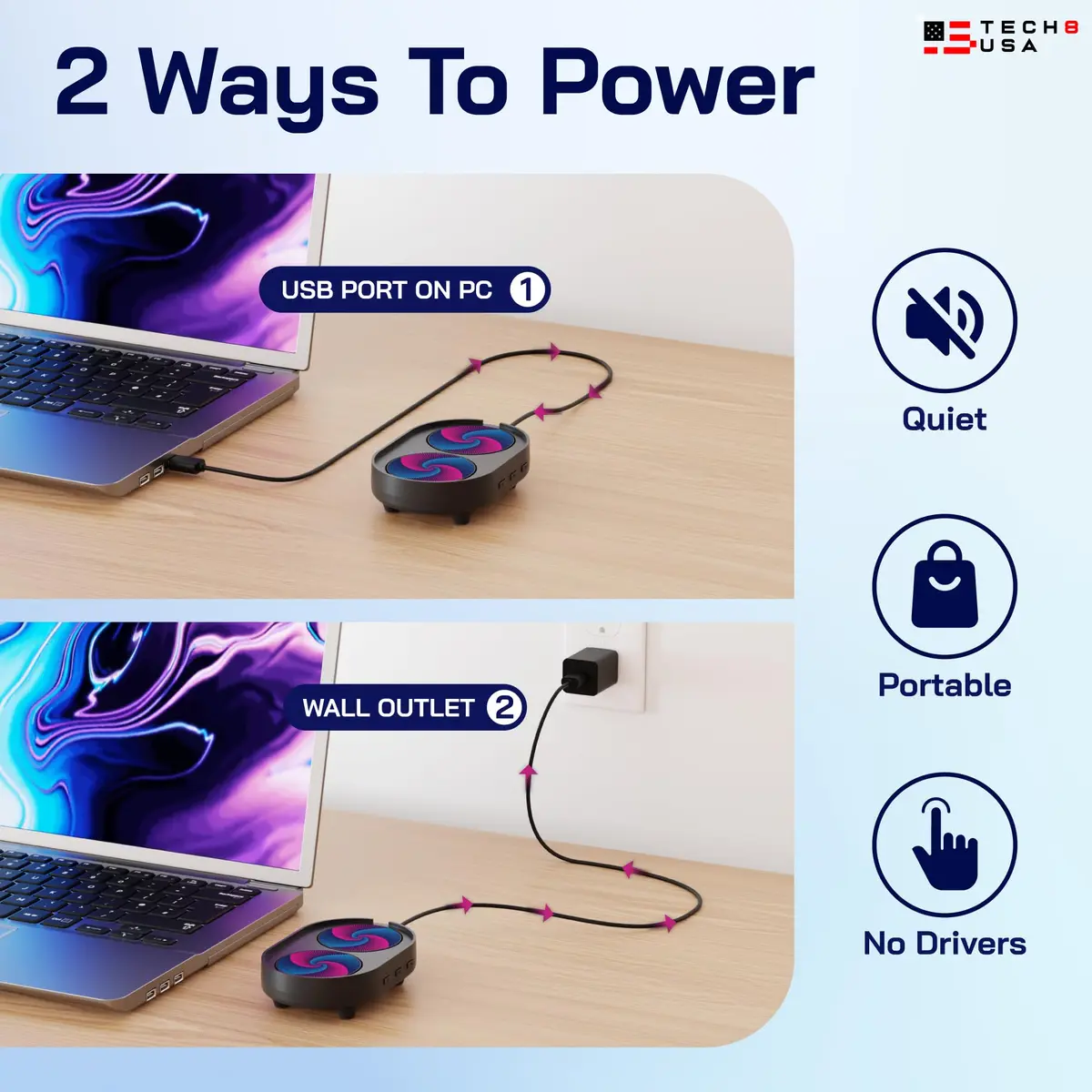 TECH8 USA Dual Disc Mouse Mover Jiggler with Timer & Activity Settings | Keeps Computer Active - view 2