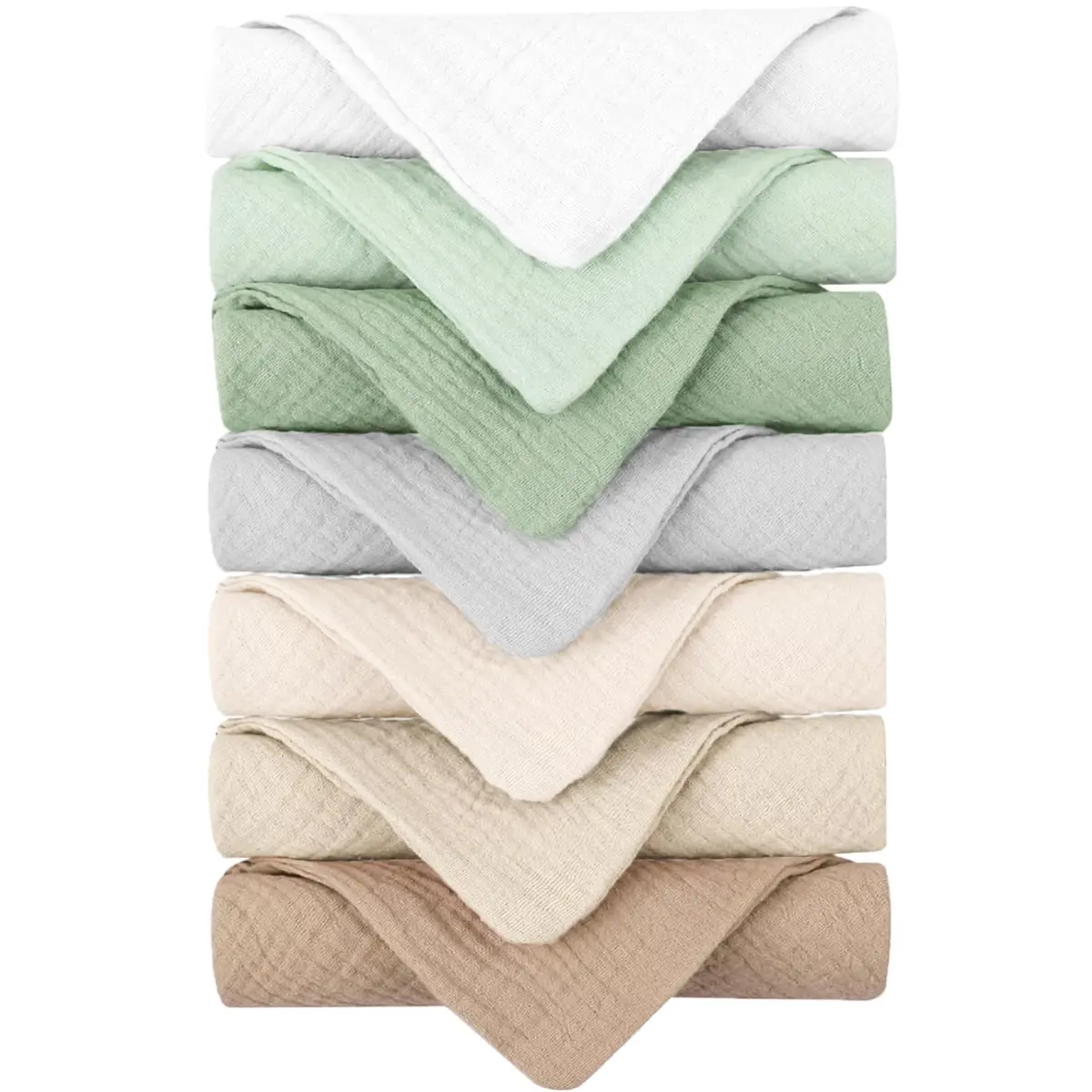 Konssy Baby Muslin Washcloths 11x11 in | Ultra-Soft & Absorbent Cotton, 7 Pack for Newborns & Infants - main product image