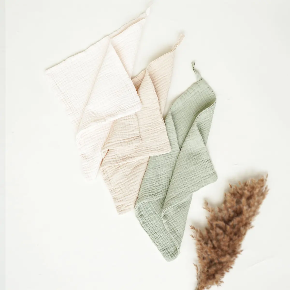 Konssy Baby Muslin Washcloths 11x11 in | Ultra-Soft & Absorbent Cotton, 7 Pack for Newborns & Infants - view 2