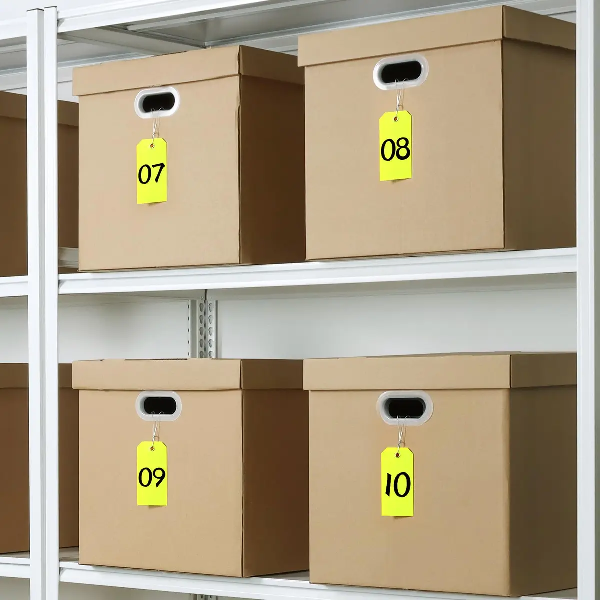 XUWAIDSGN 100Pcs Yellow Plastic Shipping Tags 4 3/4" x 2 3/8" Writable Waterproof Durable - view 5