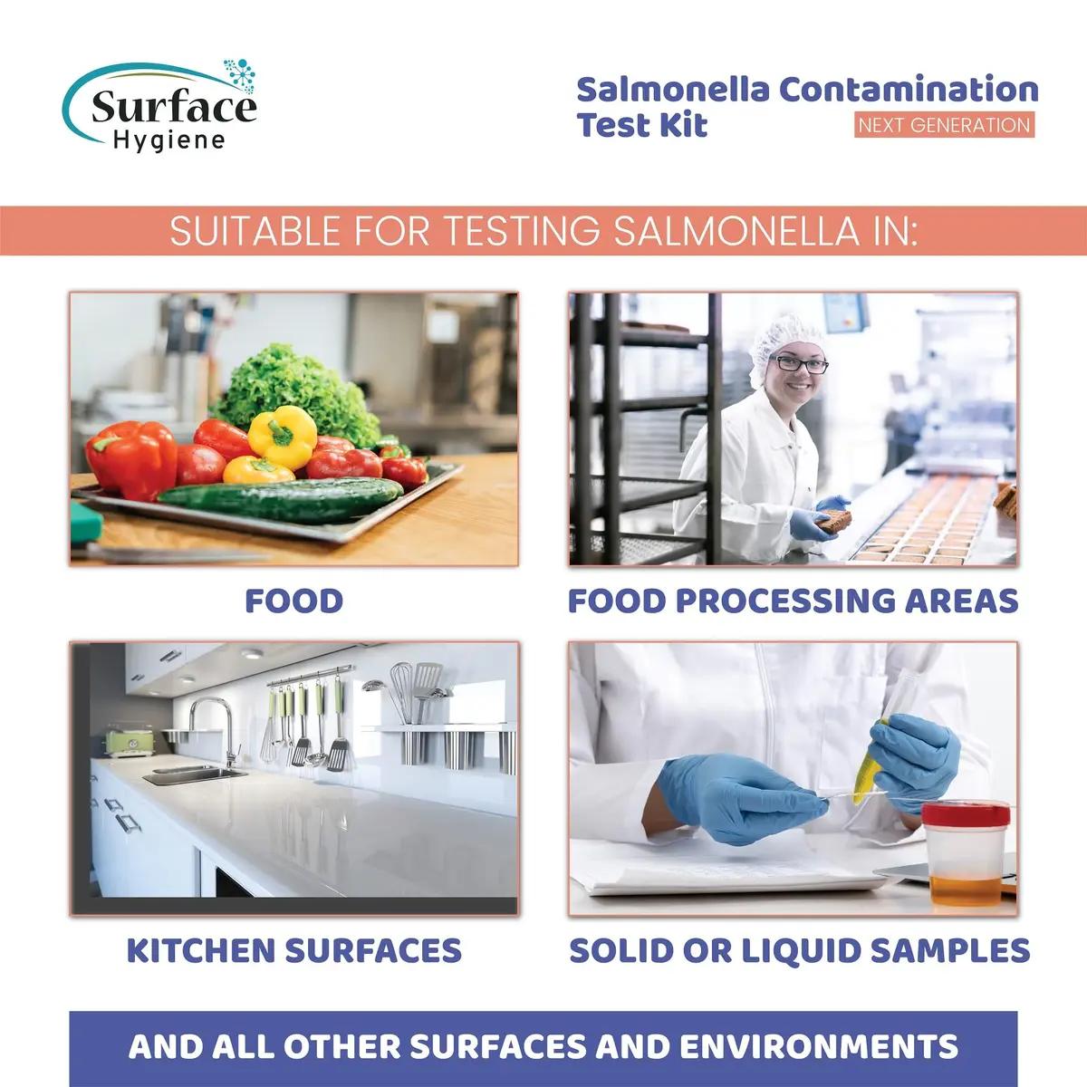 Surface Hygiene Salmonella Test Kit for Foods and Surfaces, 1 Test | Detects Contamination in 5 Minutes - view 4