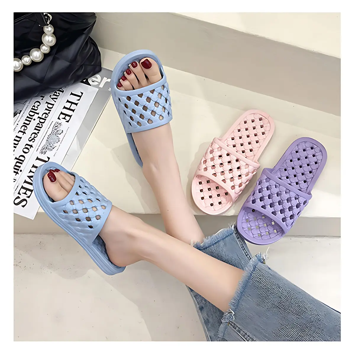 AYYDMY Shower Shoes Quick Drying Slippers for Men Women | Cloud-Soft, Non-Slip, Lightweight (235mm/245mm) - view 2
