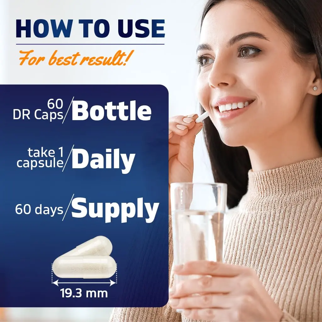 Vitamatic Lactobacillus Salivarius 2 Billion per Capsule | Digestive Support with Prebiotic Fiber (60 Count) - view 3