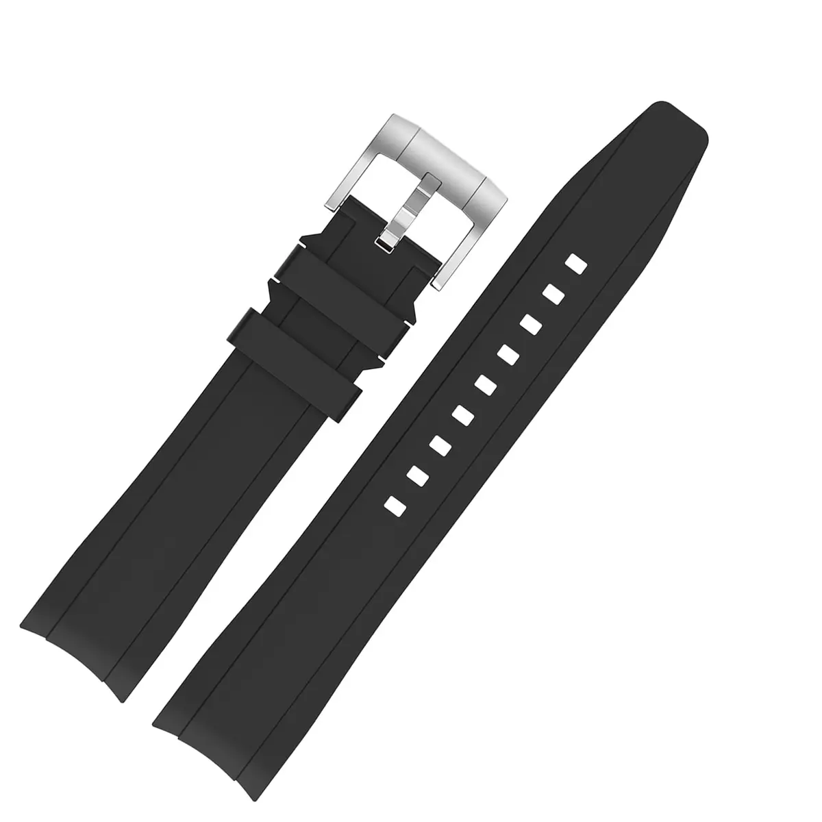 Tovimall 20mm Silicone Watch Band for Moonswatch Speedmaster | Curved No Gap Grey Strap - main product image