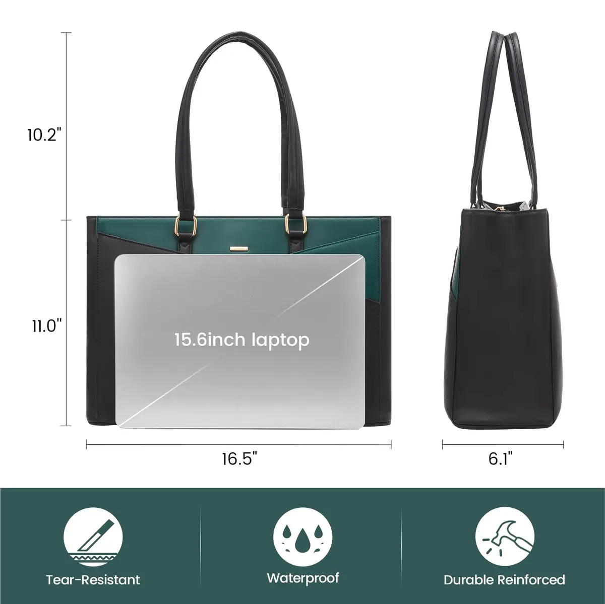 LOVEVOOK Laptop Tote Bag for Women, 39.37cm (15.6 Inch) | Chic Work & Travel Briefcase - view 6