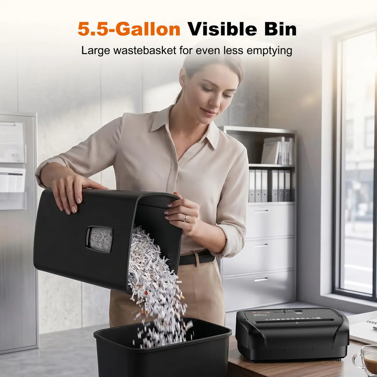 Bonsaii 15-Sheet Cross Cut Paper Shredder 6.67 kg (14.7 lb) | P-4 Security Level, 10-Min Run Time, Shreds CDs & Credit Cards - view 5