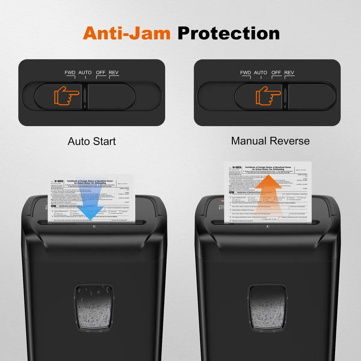 Bonsaii 15-Sheet Cross Cut Paper Shredder 6.67 kg (14.7 lb) | P-4 Security Level, 10-Min Run Time, Shreds CDs & Credit Cards - view 7