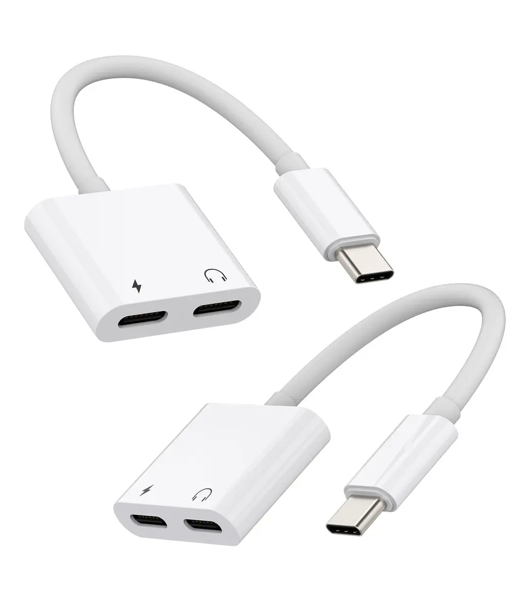 zoyuzan USB-C to Dual USB-C Audio & Charging Adapter 2-Pack | Supports PD 60W Fast Charging & Hi-Res Audio - main product image