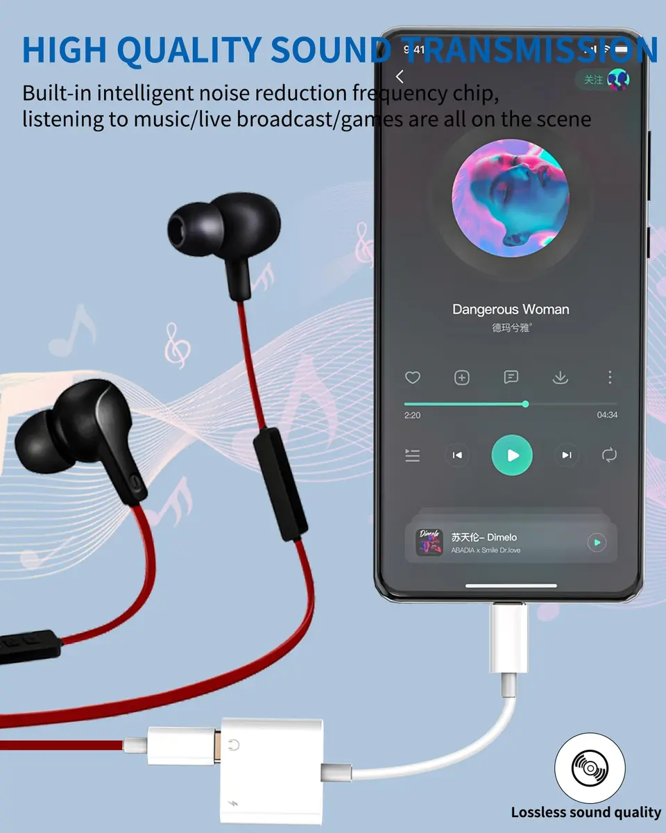 zoyuzan USB-C to Dual USB-C Audio & Charging Adapter 2-Pack | Supports PD 60W Fast Charging & Hi-Res Audio - view 3