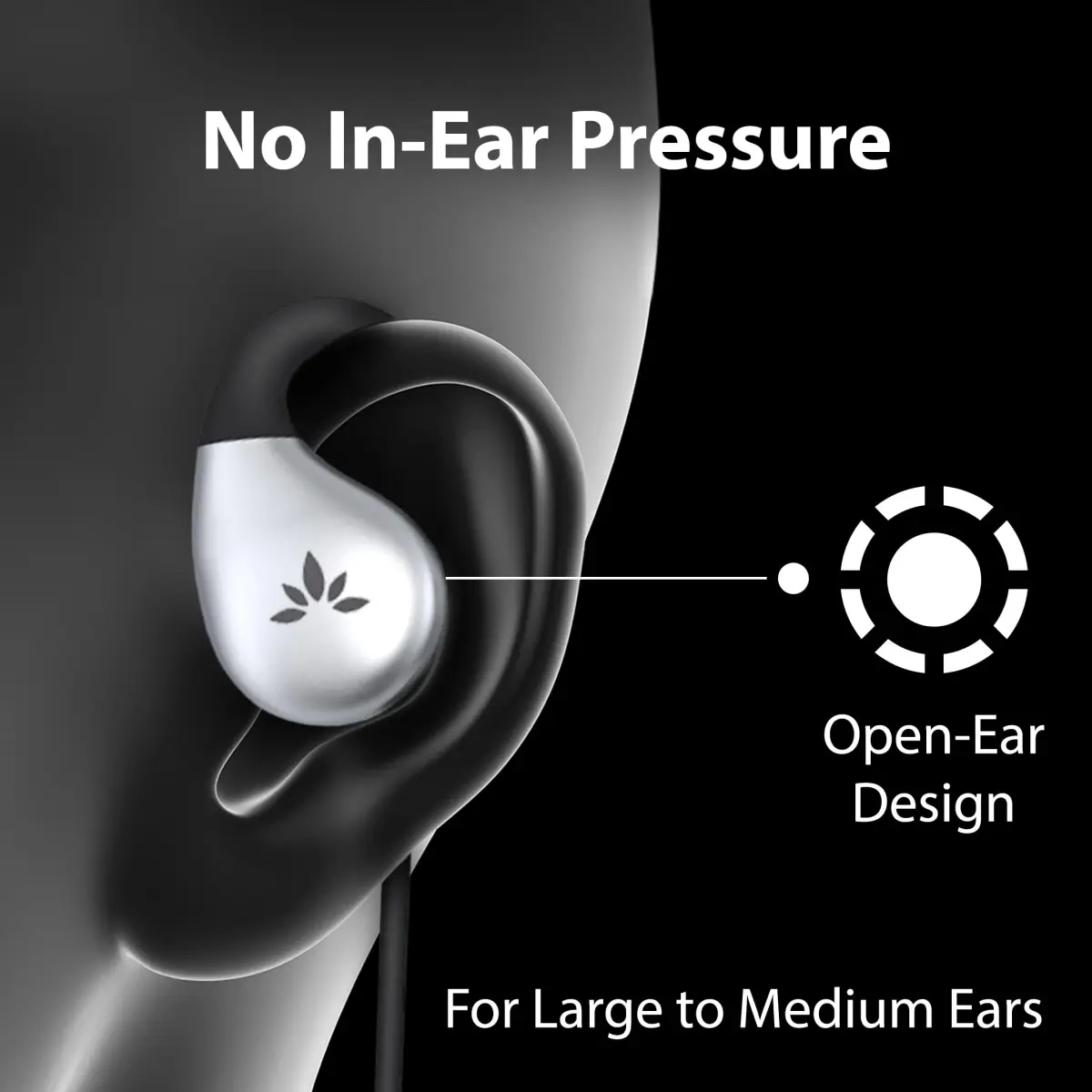 Avantree Resolve USB-C Wired Open-Ear Earbuds with Mic & Over-Ear Hook, Large Size (4ft Cable) | Hear Your Surroundings - view 3