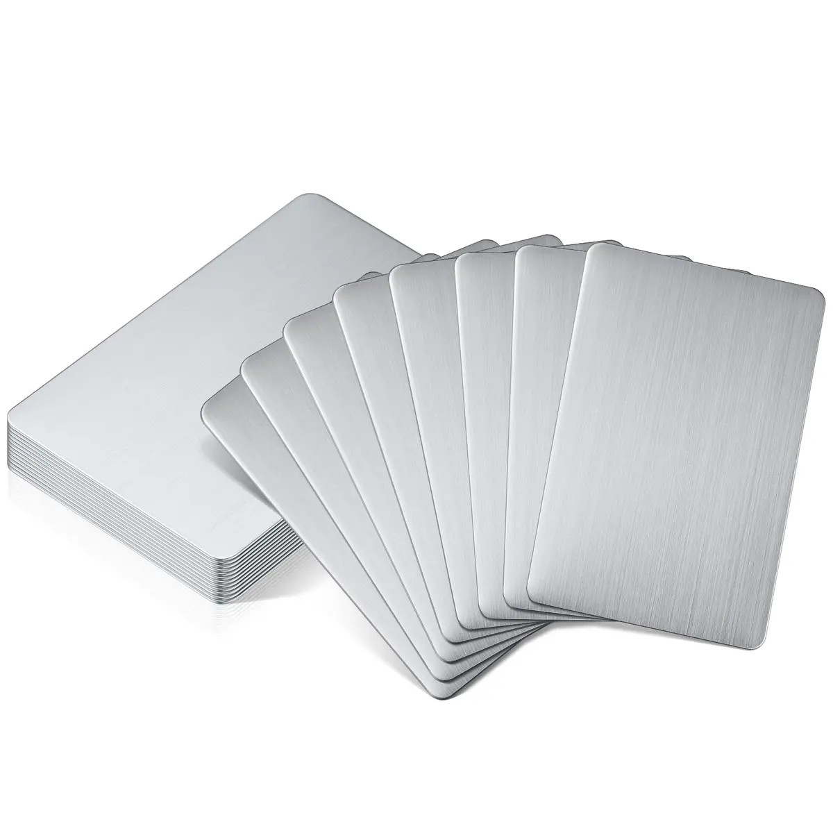 Yunsailing Stainless Steel Business Cards 86 x 54 mm | DIY Metal Card for Office & Gift (0.4 mm) - main product image