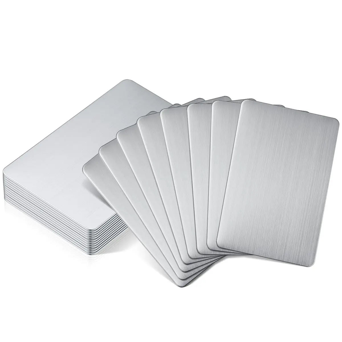 Yunsailing Stainless Steel Business Cards 86 x 54 mm | DIY Laser Engraving, 12 Pack - main product image