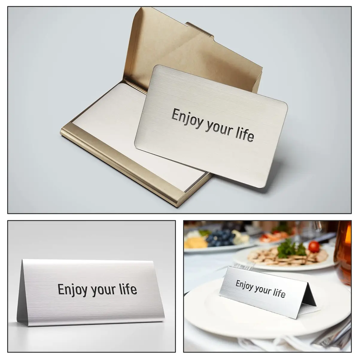 Yunsailing Stainless Steel Business Cards 86 x 54 mm | DIY Laser Engraving, 12 Pack - view 6