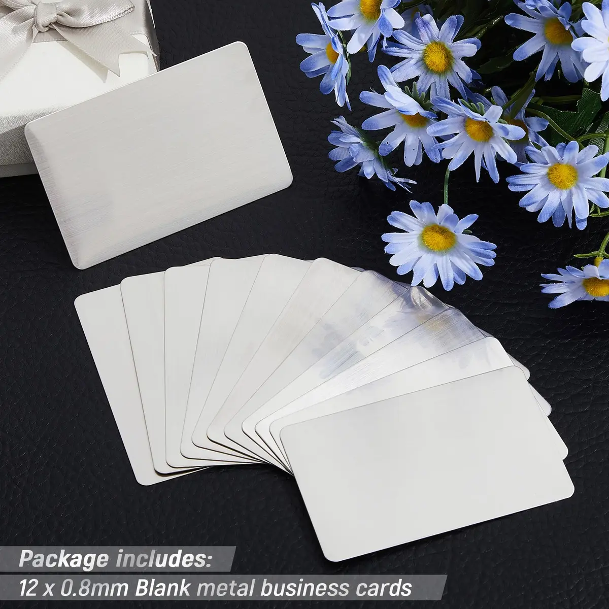 Yunsailing Stainless Steel Business Cards 86 x 54 mm | DIY Laser Engraving, 12 Pack - view 3