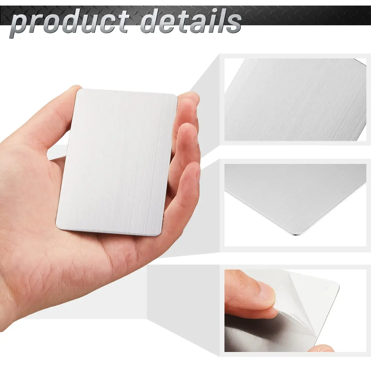 Yunsailing Stainless Steel Business Cards 86 x 54 mm | DIY Laser Engraving, 12 Pack - view 4
