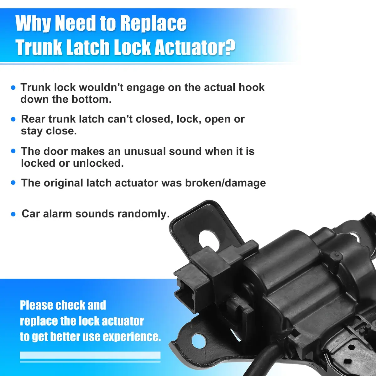 uxcell Tailgate Trunk Lift Gate Latch Lock Actuator for Ford Fusion 13-16 12cm (4.72"x4.33"x1.77") | Rear Side Replacement Part - view 6