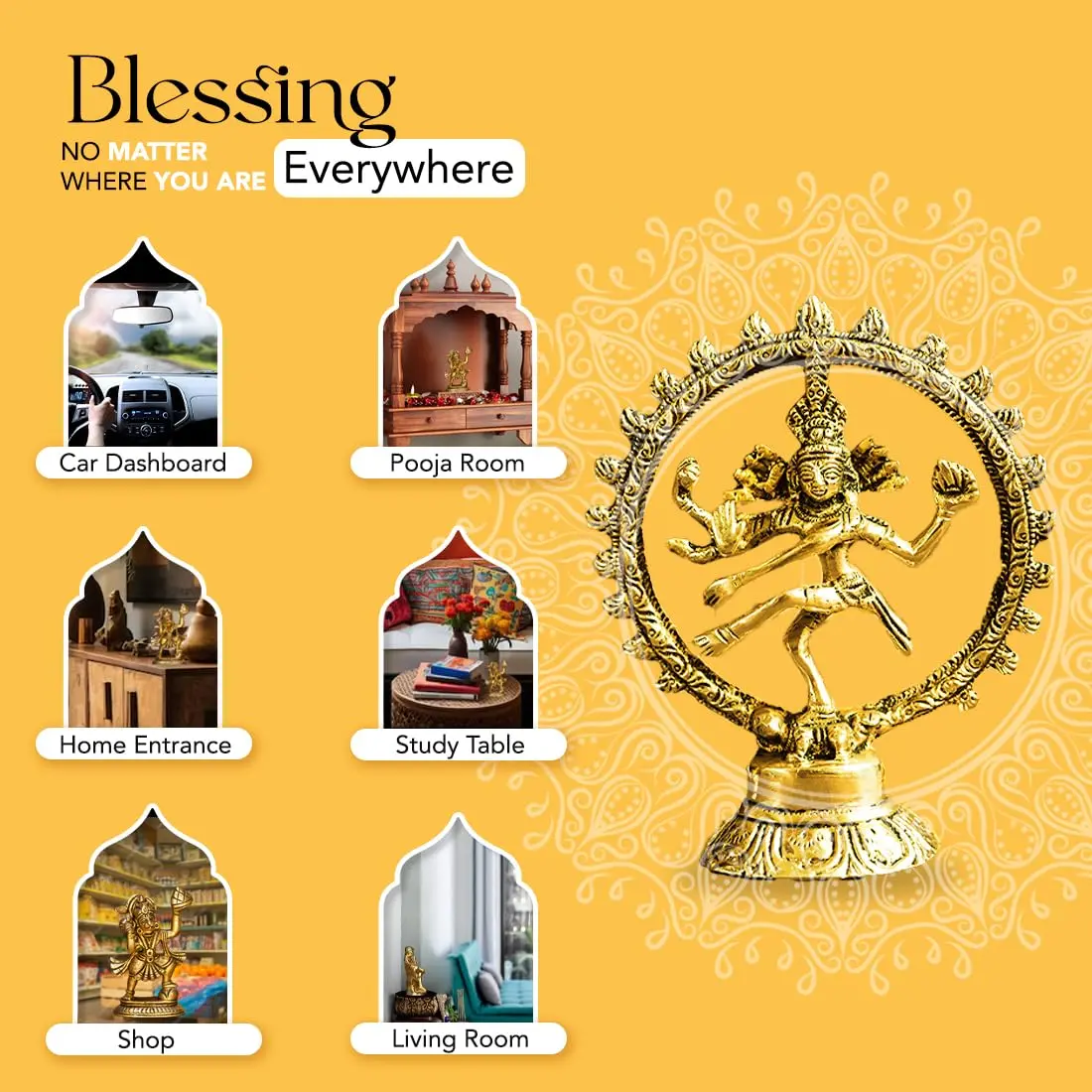 Ekhasa Brass Shiv Linga Statue for Home Decor, Puja Room, Office Desk | 70mm (2.75 in) | Traditional Religious Idol - view 5