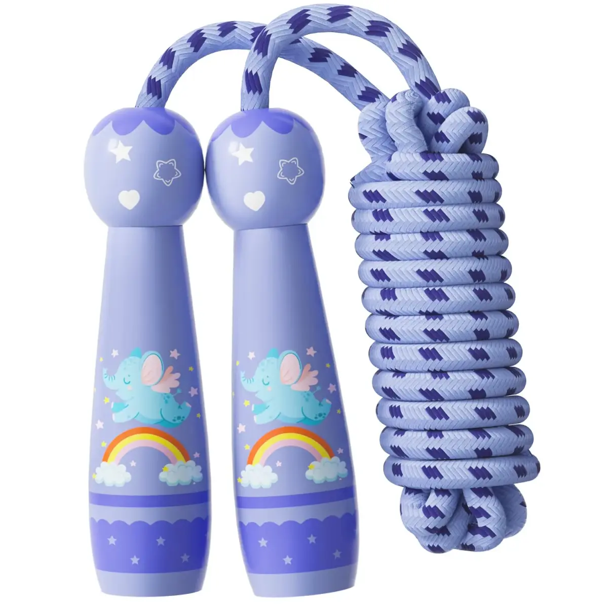JGM Kids Jump Rope - Adjustable Cotton Braided with Wooden Handle, 2.5m (98.4 inches) | Fun Fitness for Children Aged 4-8 - view 8
