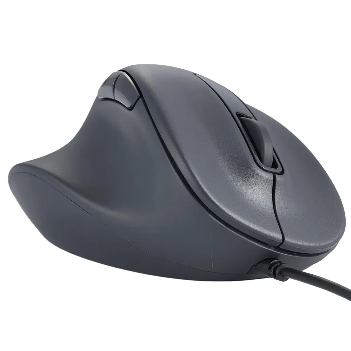 ELECOM Left Hand Wired USB Ergonomic Mouse, Silent Click, 2000DPI, 5 Buttons, BlueLED, Lsize Black (M-XGL31UBSKBK) - main product image