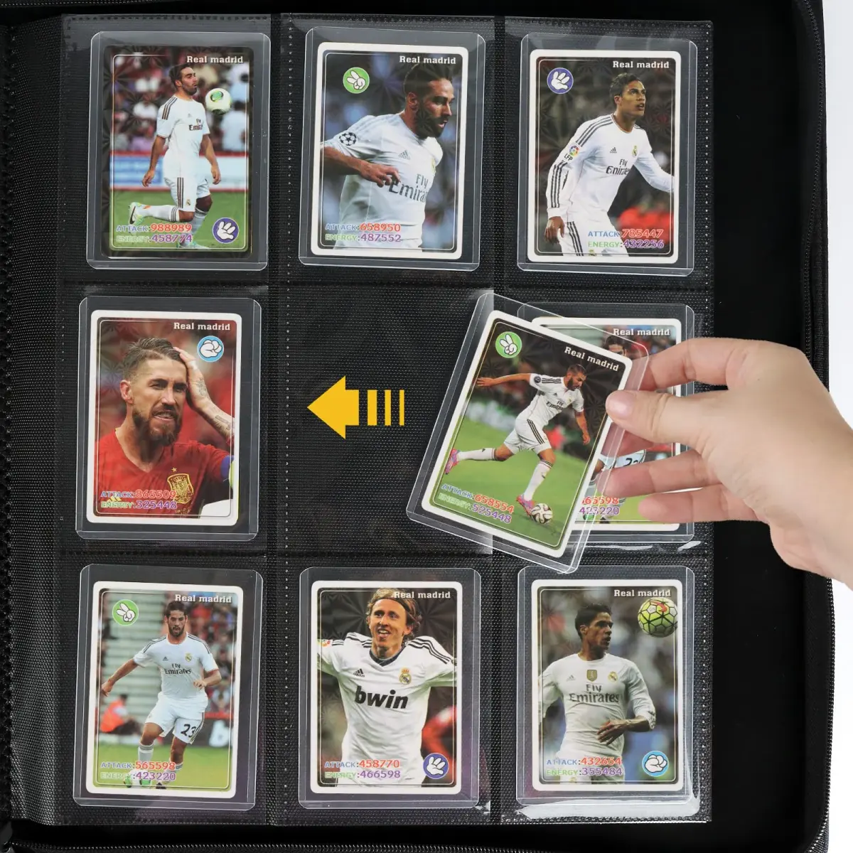 CARDBINDER Blue Toploader Binder with 16 Pages | Holds 288 Cards | PVC-Free EVA Foam & PU Leather - view 4
