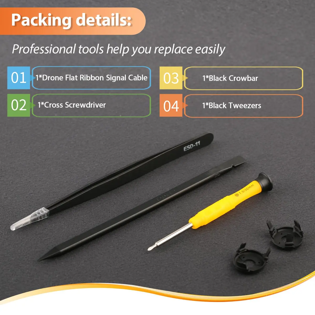 HBIHGHHONG Gimbal Shock Absorption Rubber Dampers for DJI Mini 3 Pro/Mini 3 with Repair Tools (Left & Right Rubber) - view 6