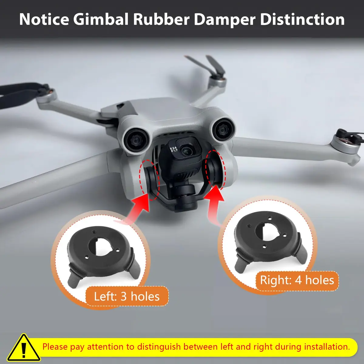 HBIHGHHONG Gimbal Shock Absorption Rubber Dampers for DJI Mini 3 Pro/Mini 3 with Repair Tools (Left & Right Rubber) - view 4