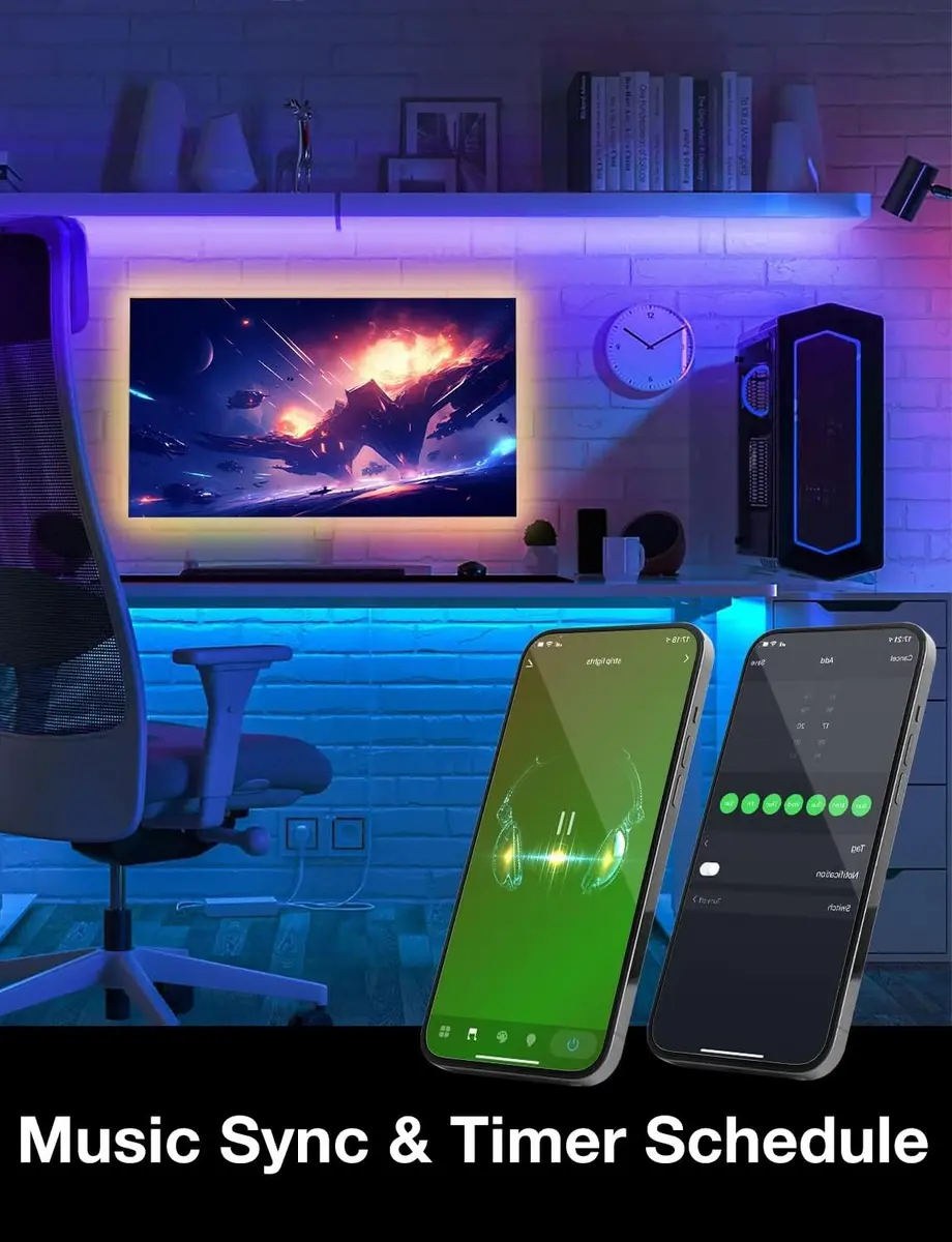 DAYBETTER Smart WiFi LED Strip Lights 100ft (30.48m) | Voice Control with Alexa & Google Assistant - view 4