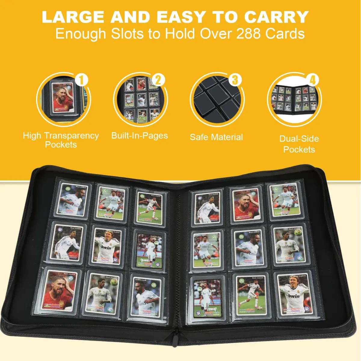 CARDBINDER 9-Pocket Toploader Binder with 16 Pages | Holds 288 Cards | White - view 6