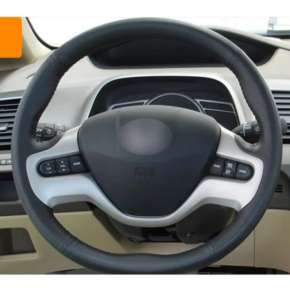 AEETUED Carbon Fiber Style Steering Wheel Trim Cover for Honda Civic 2006-2011 (Silvery) - view 3