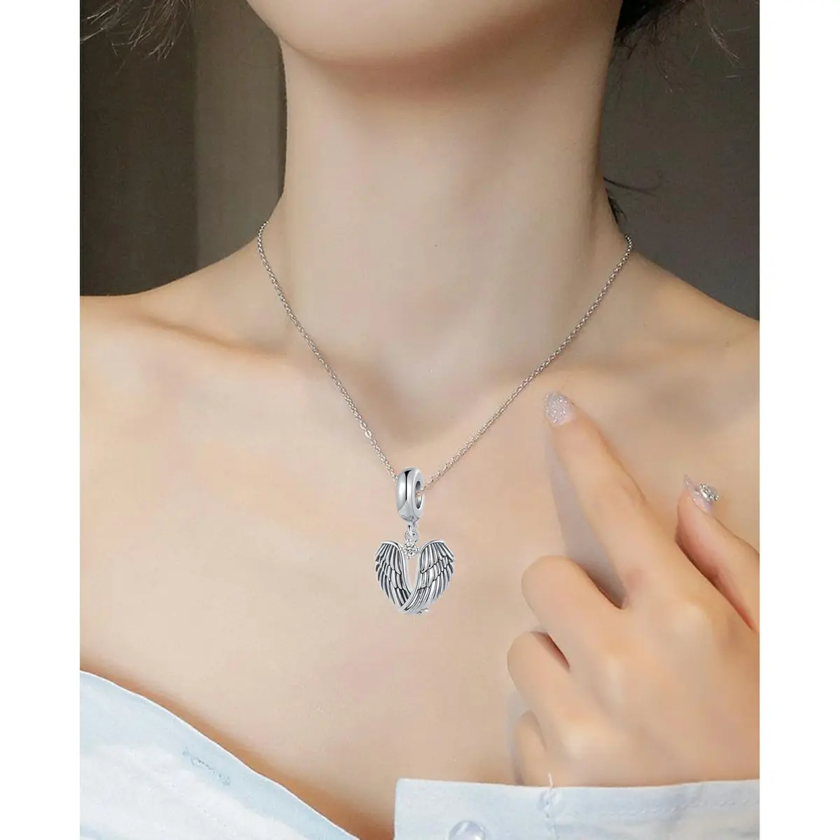 NARTGO Guardian Angel Wings Dangle Charm 4.5mm-5.0mm Hole | Compatible with Pandora Bracelets - view 6