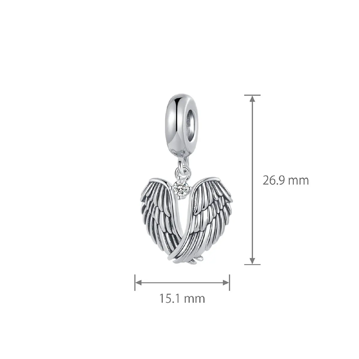 NARTGO Guardian Angel Wings Dangle Charm 4.5mm-5.0mm Hole | Compatible with Pandora Bracelets - view 3