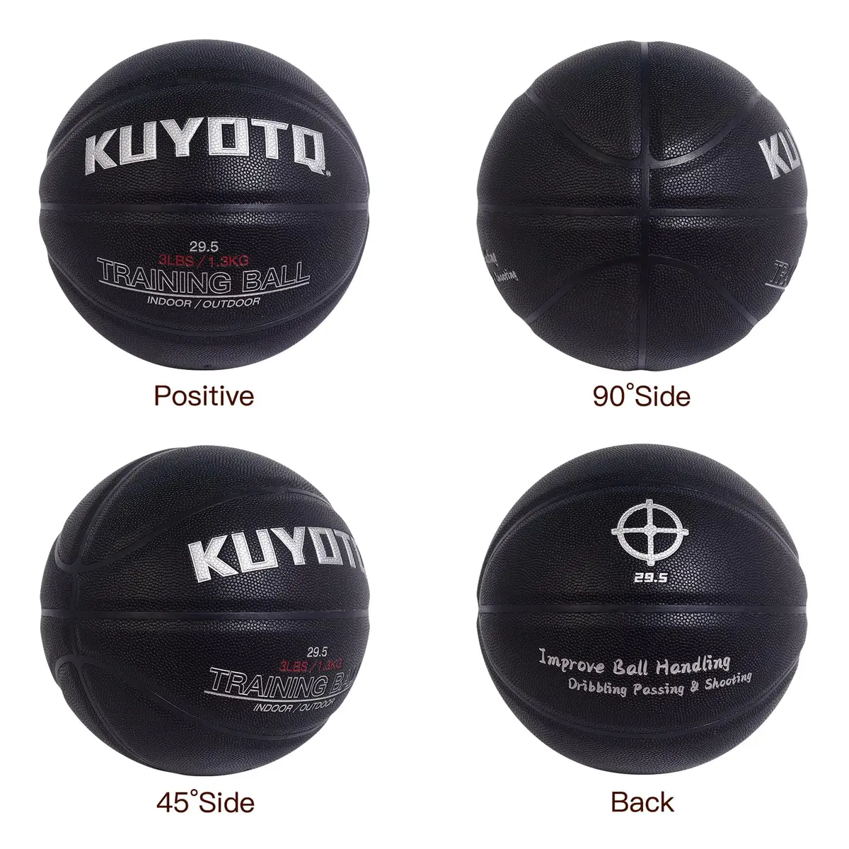 KUYOTQ 3lbs (1.36kg) Weighted Training Basketball Size 7 | Official Size Composite Leather Indoor/Outdoor - view 6