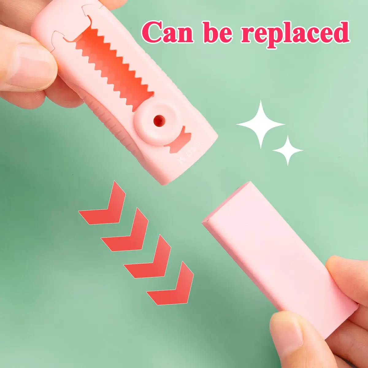 M&G Pink 4+1 Pack Rubber Erasers | Retractable Soft Pink Pencil Erasers for School & Office - view 8