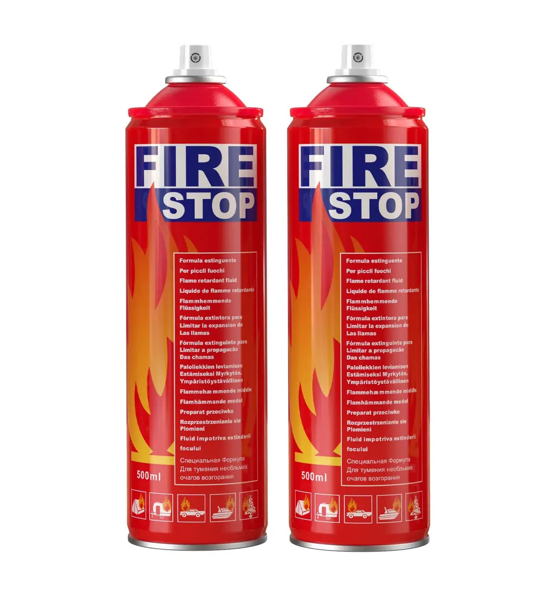 AmzBoom Fire Extinguisher 2-Pack with Mounting Bracket, Portable A, B, C, K Rated, 27.1 cm (10.8 in) Height | Prevents Reignition - main product image