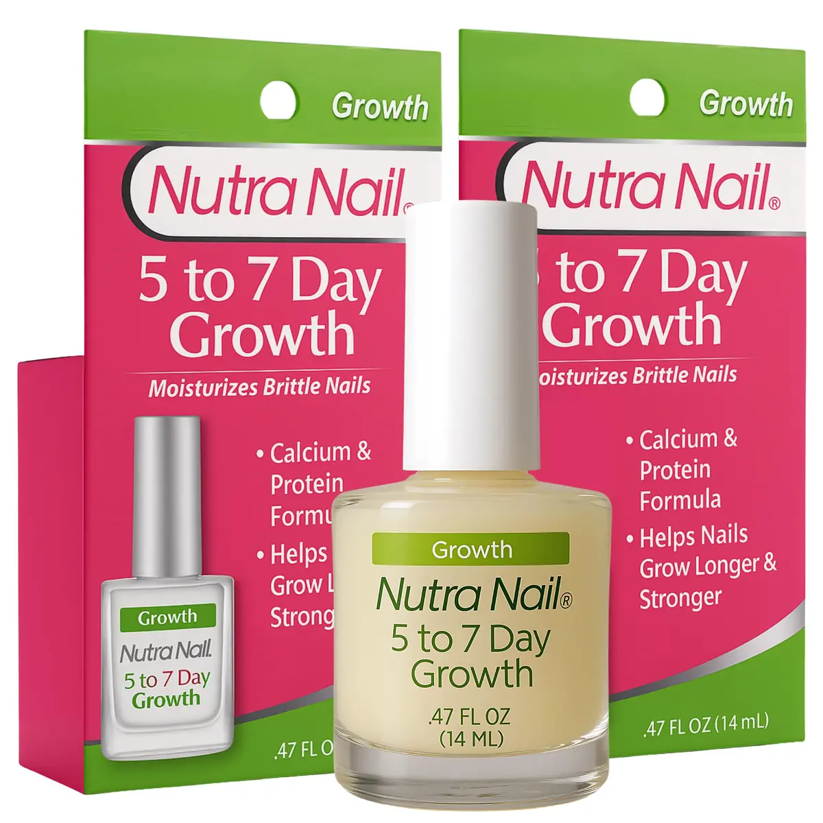 Nutra Nail 5 to 7 Day Growth Treatment Nail Strengthener 29.7ml (0.99 Fl Oz) | Repairs Brittle, Peeling, Cracked Nails - main product image