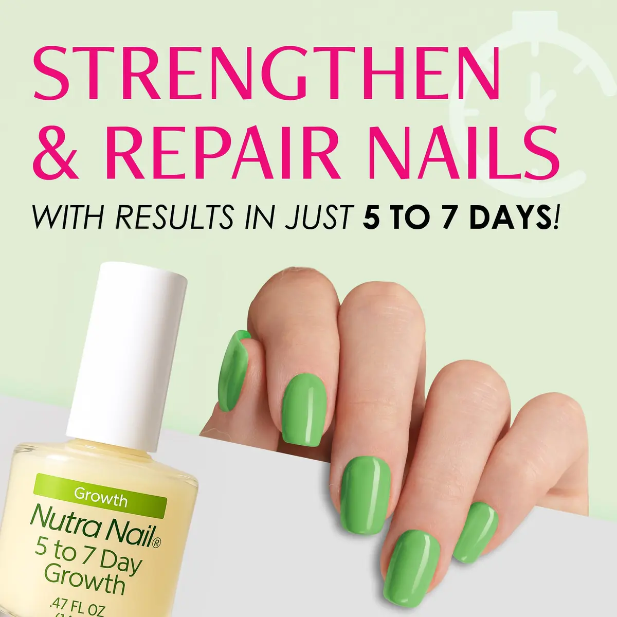 Nutra Nail 5 to 7 Day Growth Treatment Nail Strengthener 29.7ml (0.99 Fl Oz) | Repairs Brittle, Peeling, Cracked Nails - view 2