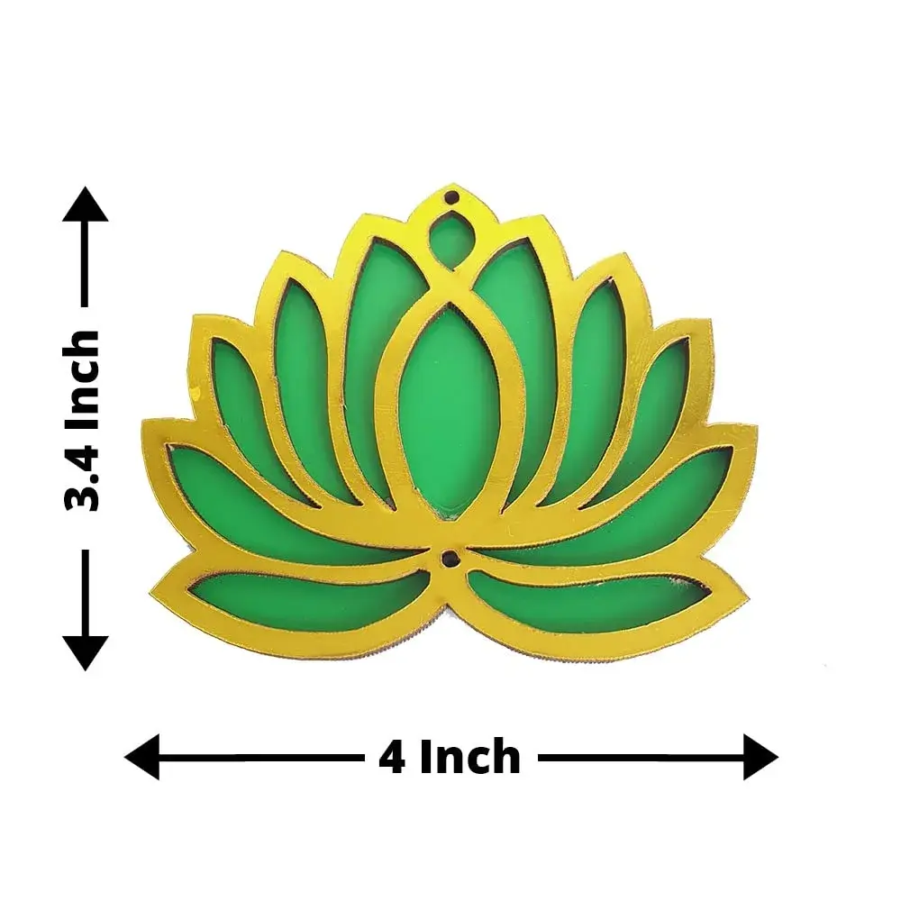 GIFT JAIPUR Multicolor Lotus DIY Cutouts 4 Inch (10.16 cm) | 24 Pc Handcrafted Wooden Decor for Festivals - view 5