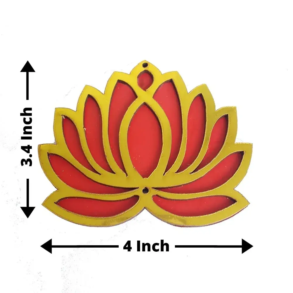 GIFT JAIPUR Multicolor Lotus DIY Cutouts 4 Inch (10.16 cm) | 24 Pc Handcrafted Wooden Decor for Festivals - view 3