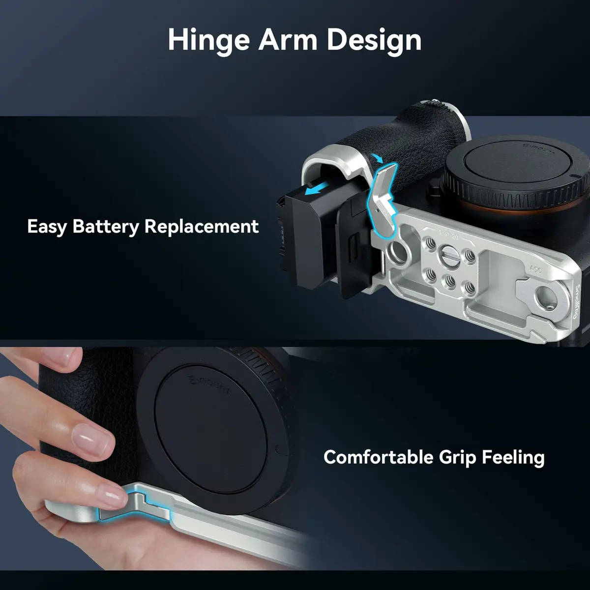 SmallRig Base Plate for Sony A7C II/A7CR 4439 (Silver) with Arca-Swiss Quick Release & Magnetic Wrench | 62g Aluminum Alloy - view 4