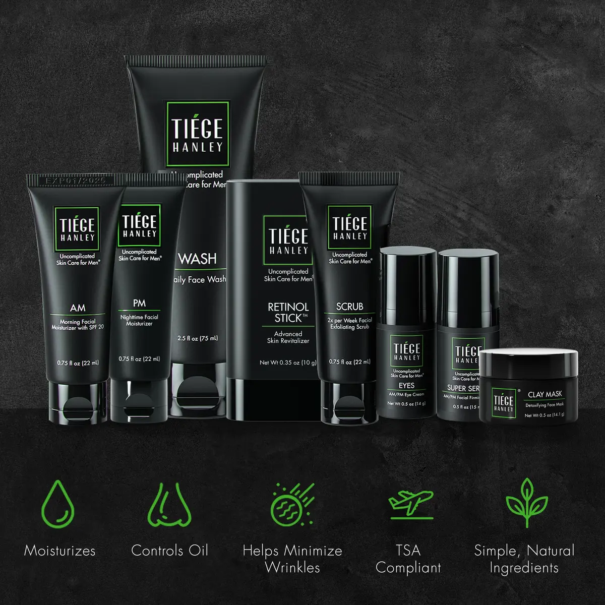 Tiege Hanley Rejuvenation Men's Skin Care Set, 30-Day, 8 Piece Kit | Anti-Aging & Hydrating - view 4