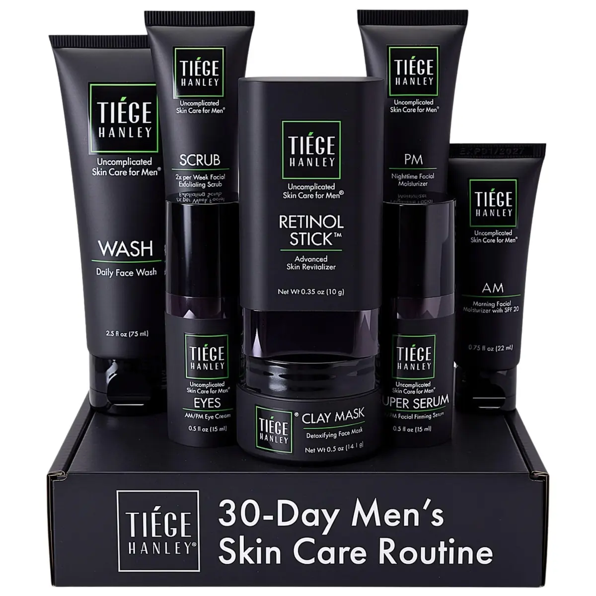 Tiege Hanley Rejuvenation Men's Skin Care Set, 30-Day, 8 Piece Kit | Anti-Aging & Hydrating - main product image