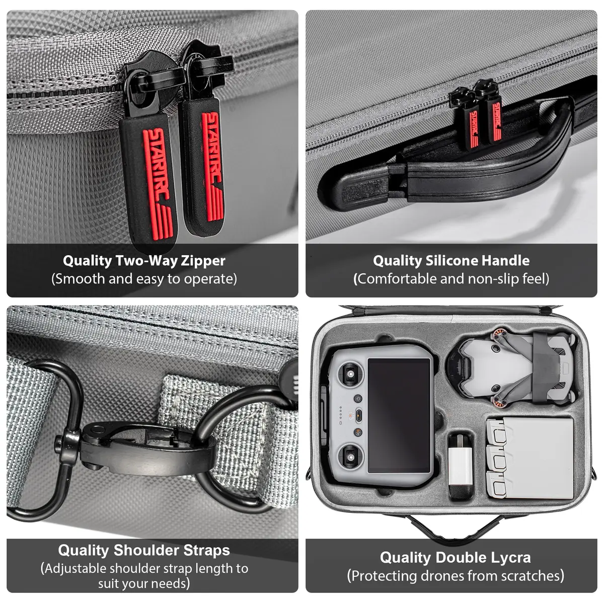 STARTRC Carrying Case for DJI Mini 4 Pro Accessories 25.3cm x 34cm x 9.7cm | Portable Travel Bag with Shoulder Strap - view 3