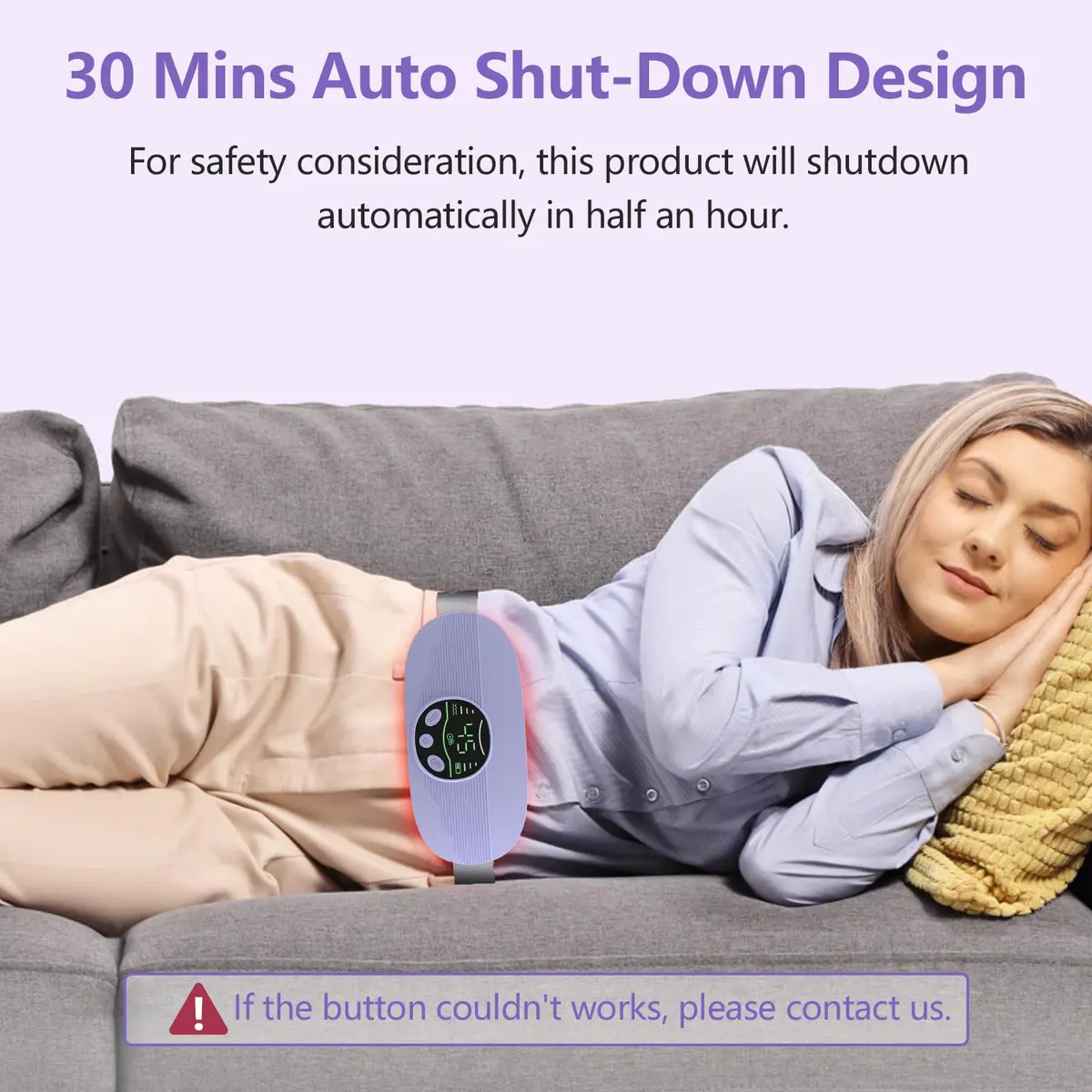 HOTBAG Cordless Heating Pad for Cramps | Purple | Fast Relief for Menstrual Pain - view 5