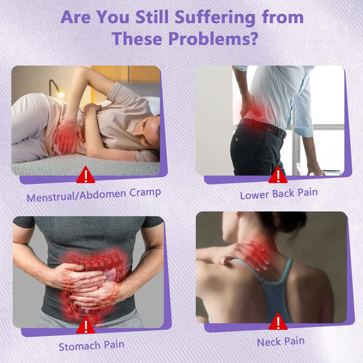 HOTBAG Cordless Heating Pad for Cramps | Purple | Fast Relief for Menstrual Pain - view 2