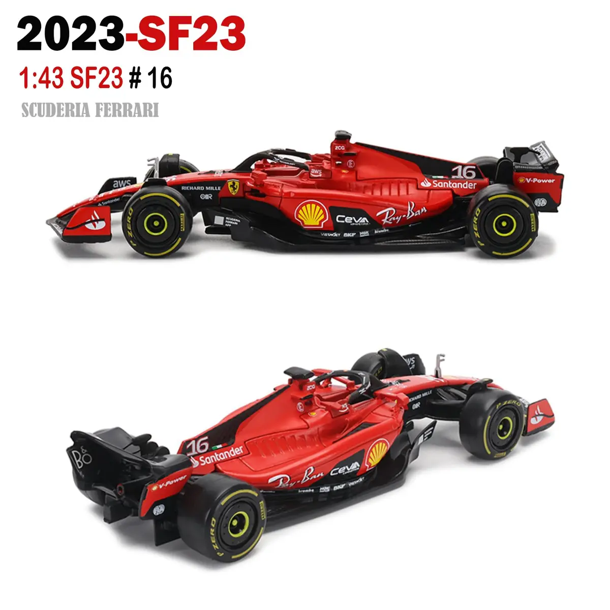 HTLNUZD 1:43 SF23 Alloy Racing Car for Ferrari | Diecast Model Collectible (120 chars) - view 2