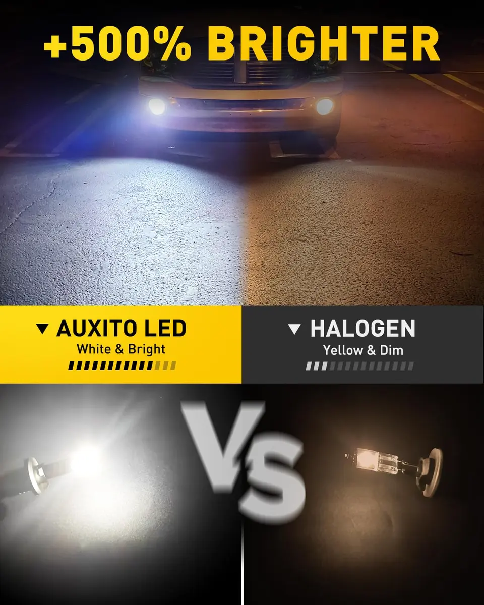 AUXITO 880 LED Fog Light Bulb 156 g (5.5 oz) Pack of 2 | 6500K Cool White, 16,000LM Super Brightness - view 2