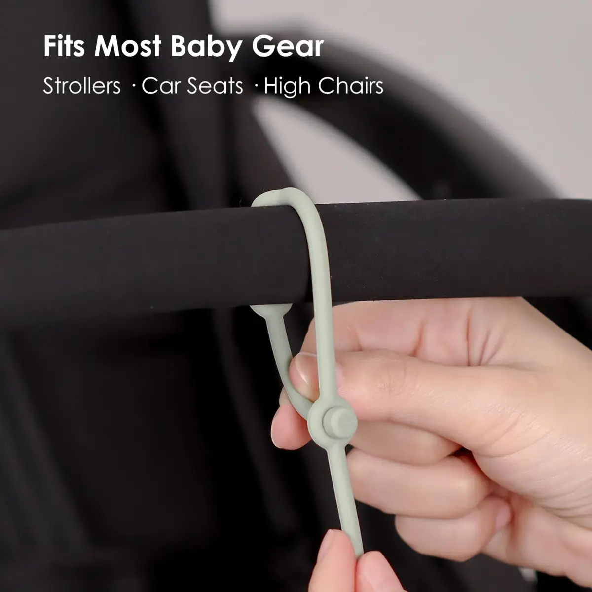 Andy Bear Silicone Toy Straps for Strollers, High Chairs, Cribs & Car Seats | 4-Pack, Baby Blue/Ivory - view 6
