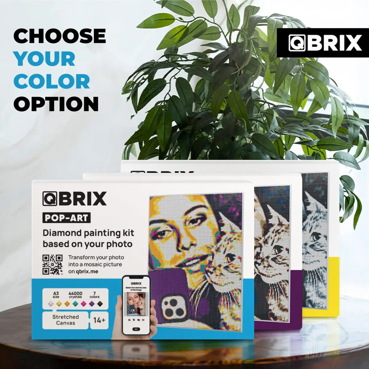 QBRIX Custom Diamond Painting Kit for Adults - Personalised Gem Art with Any Photo - Full Drill Square Diamonds - Pop-Art A3 (29.7 x 42 cm) - view 7