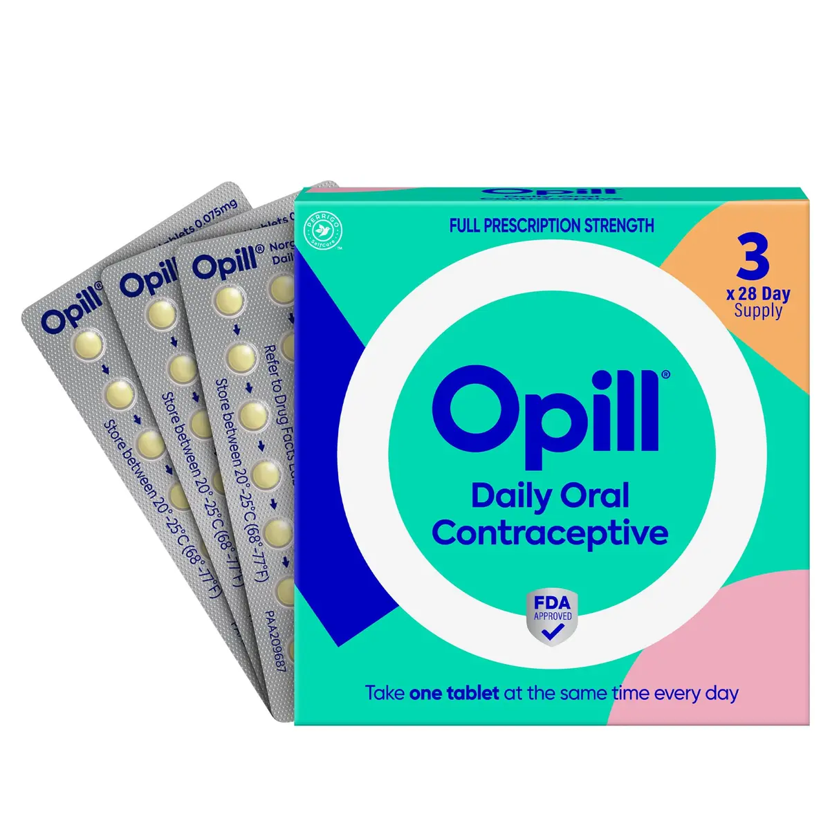 Opill Daily Birth Control Pills 84 Count | FDA-Approved OTC Progestin-Only Contraceptive - main product image